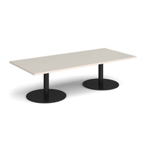 Monza rectangular coffee table with flat round bases