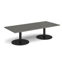 Monza rectangular coffee table with flat round bases