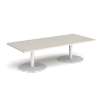 Monza rectangular coffee table with flat round bases