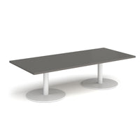 Monza rectangular coffee table with flat round bases