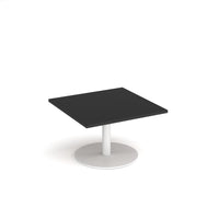 Monza square coffee table with flat round base