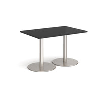 Monza rectangular dining table with flat round bases