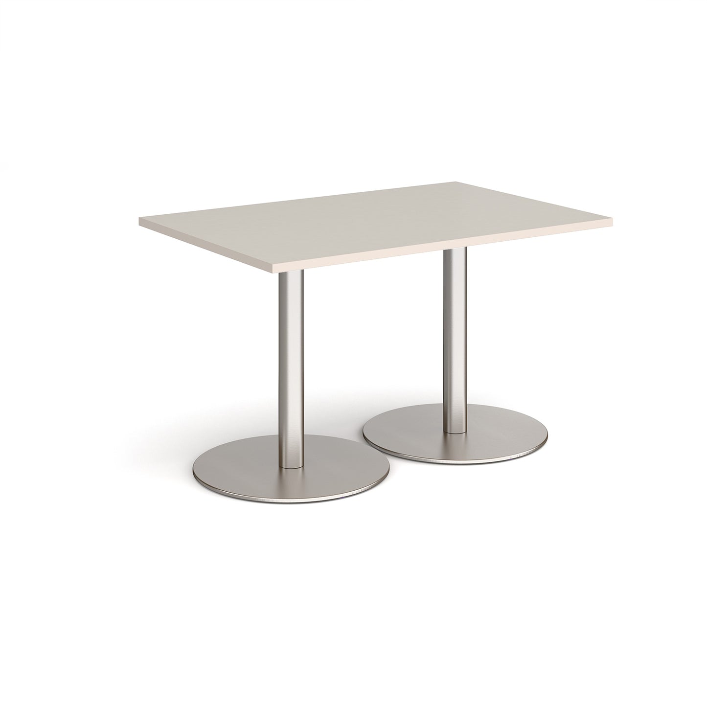Monza rectangular dining table with flat round bases