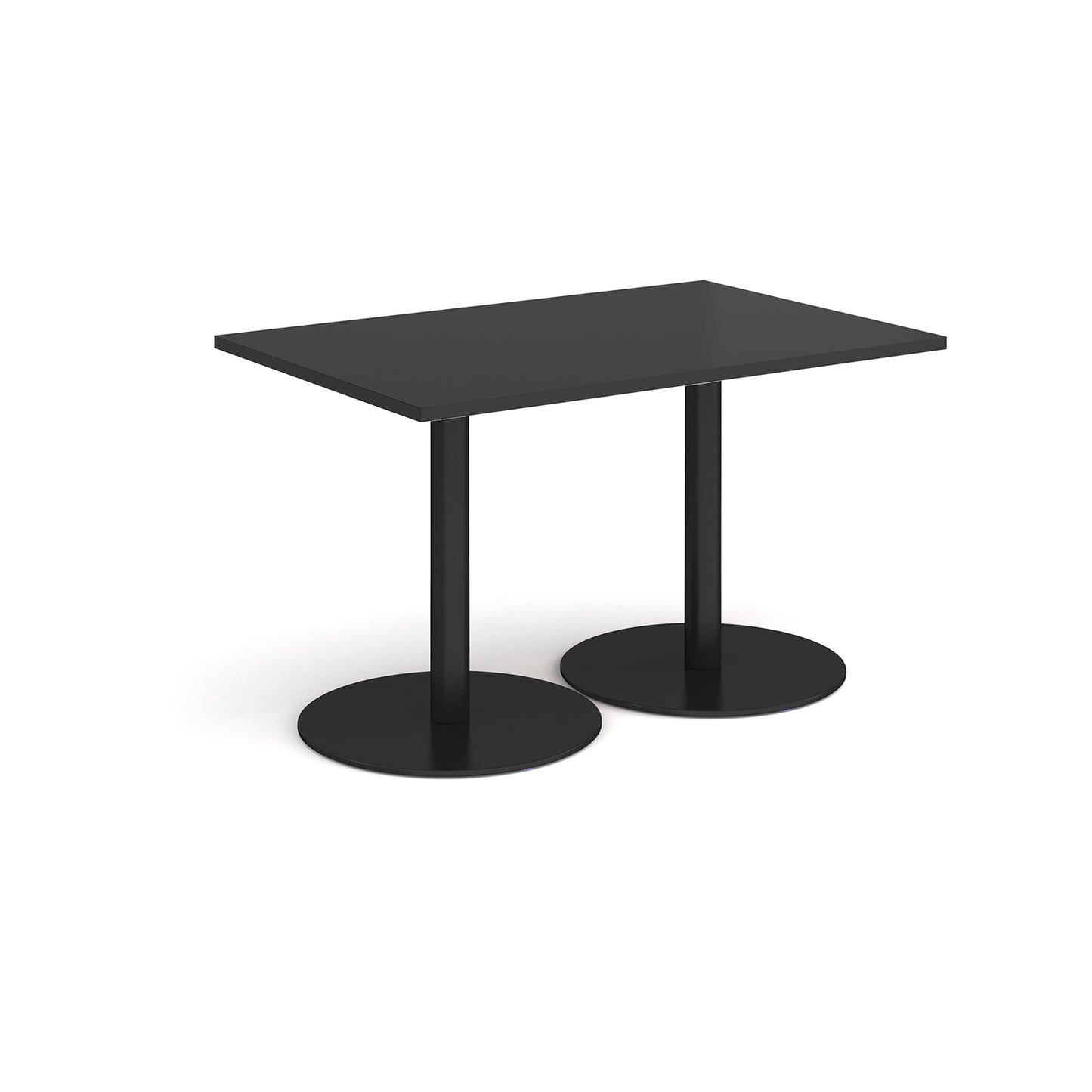 Monza rectangular dining table with flat round bases