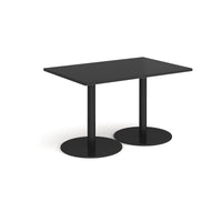 Monza rectangular dining table with flat round bases