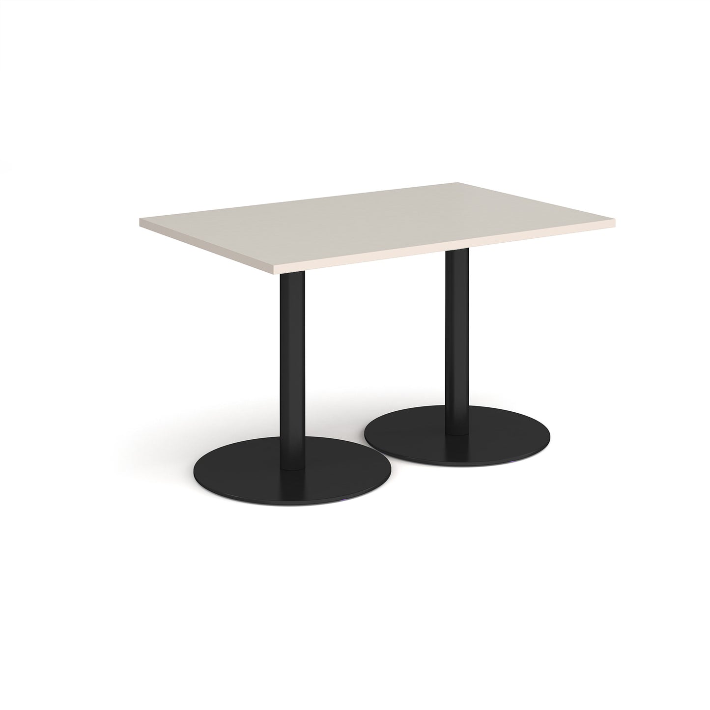 Monza rectangular dining table with flat round bases