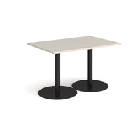 Monza rectangular dining table with flat round bases