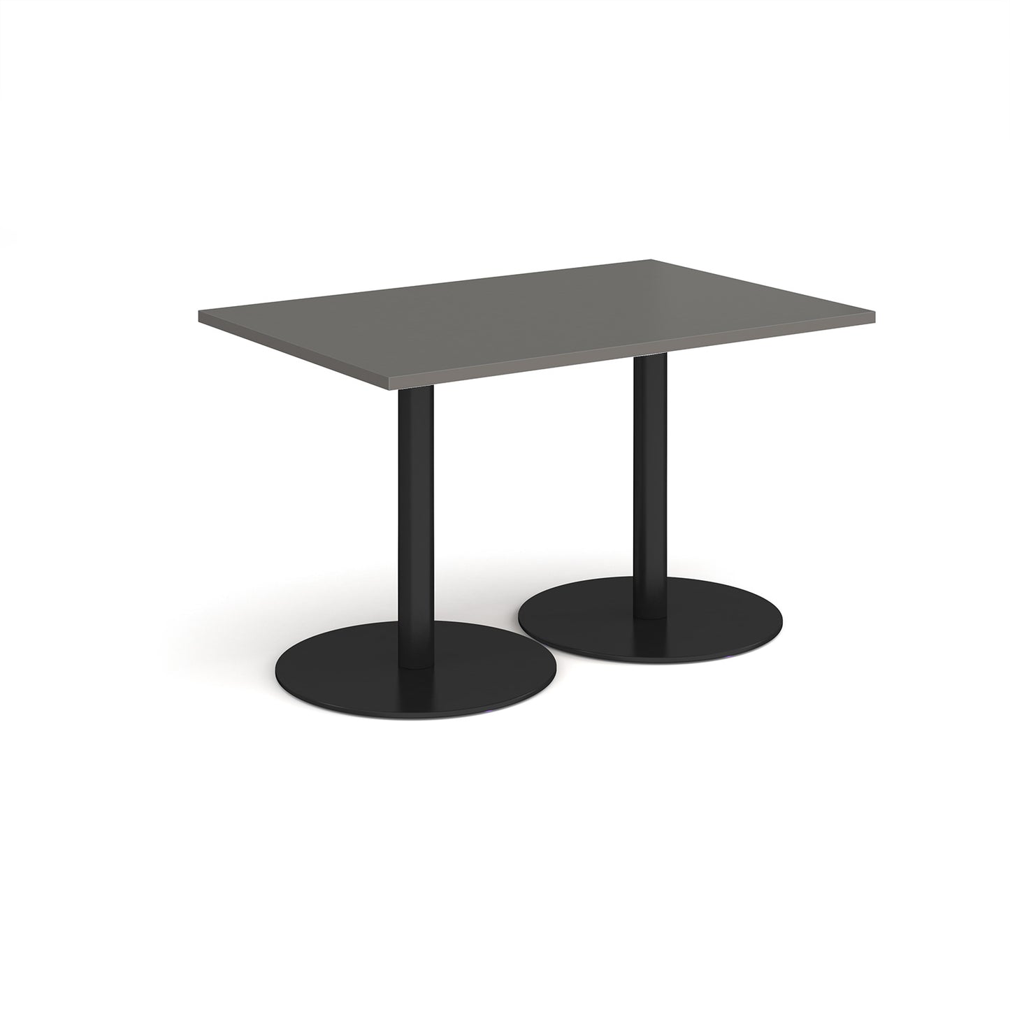 Monza rectangular dining table with flat round bases