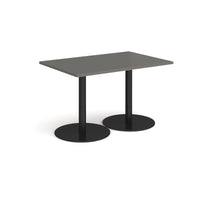 Monza rectangular dining table with flat round bases