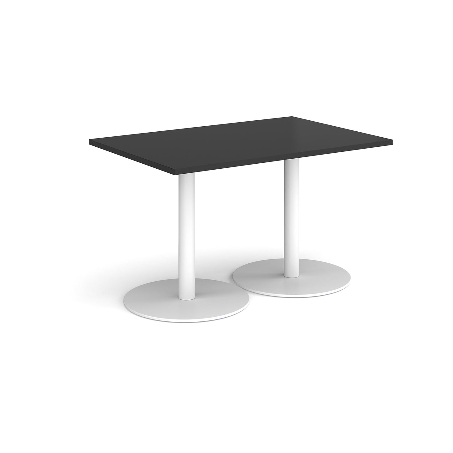 Monza rectangular dining table with flat round bases