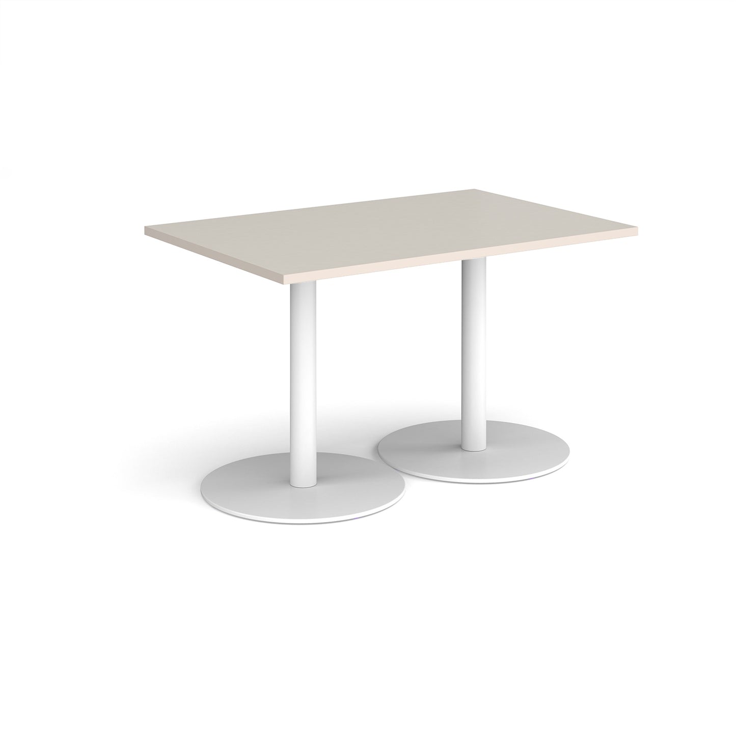 Monza rectangular dining table with flat round bases