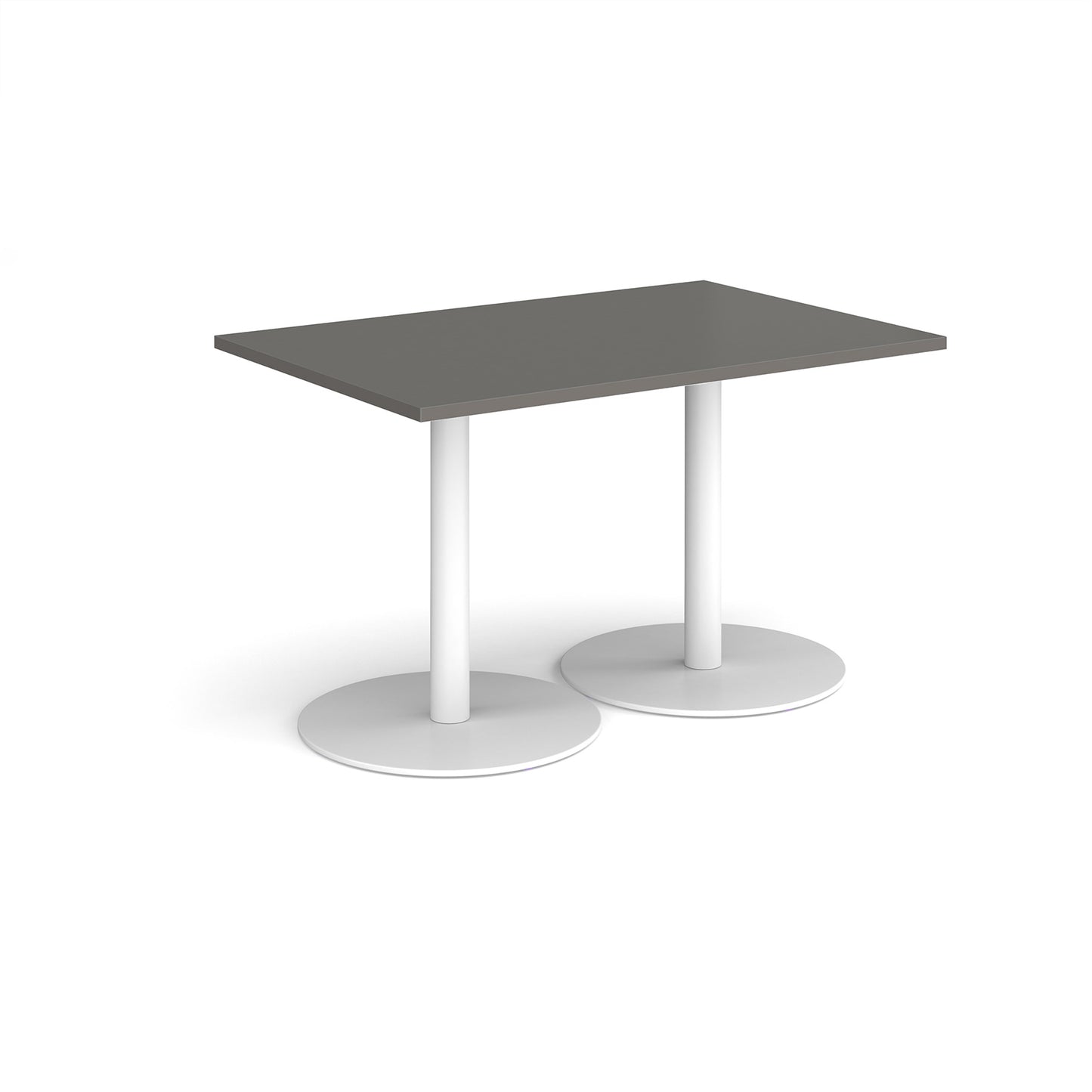 Monza rectangular dining table with flat round bases