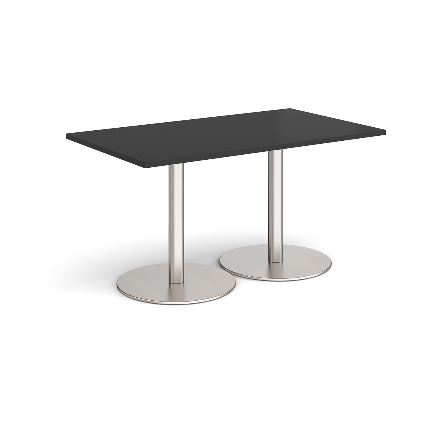 Monza rectangular dining table with flat round bases