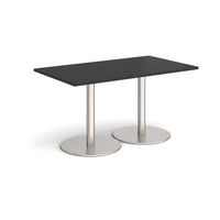 Monza rectangular dining table with flat round bases