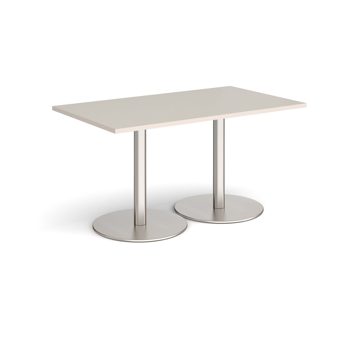 Monza rectangular dining table with flat round bases