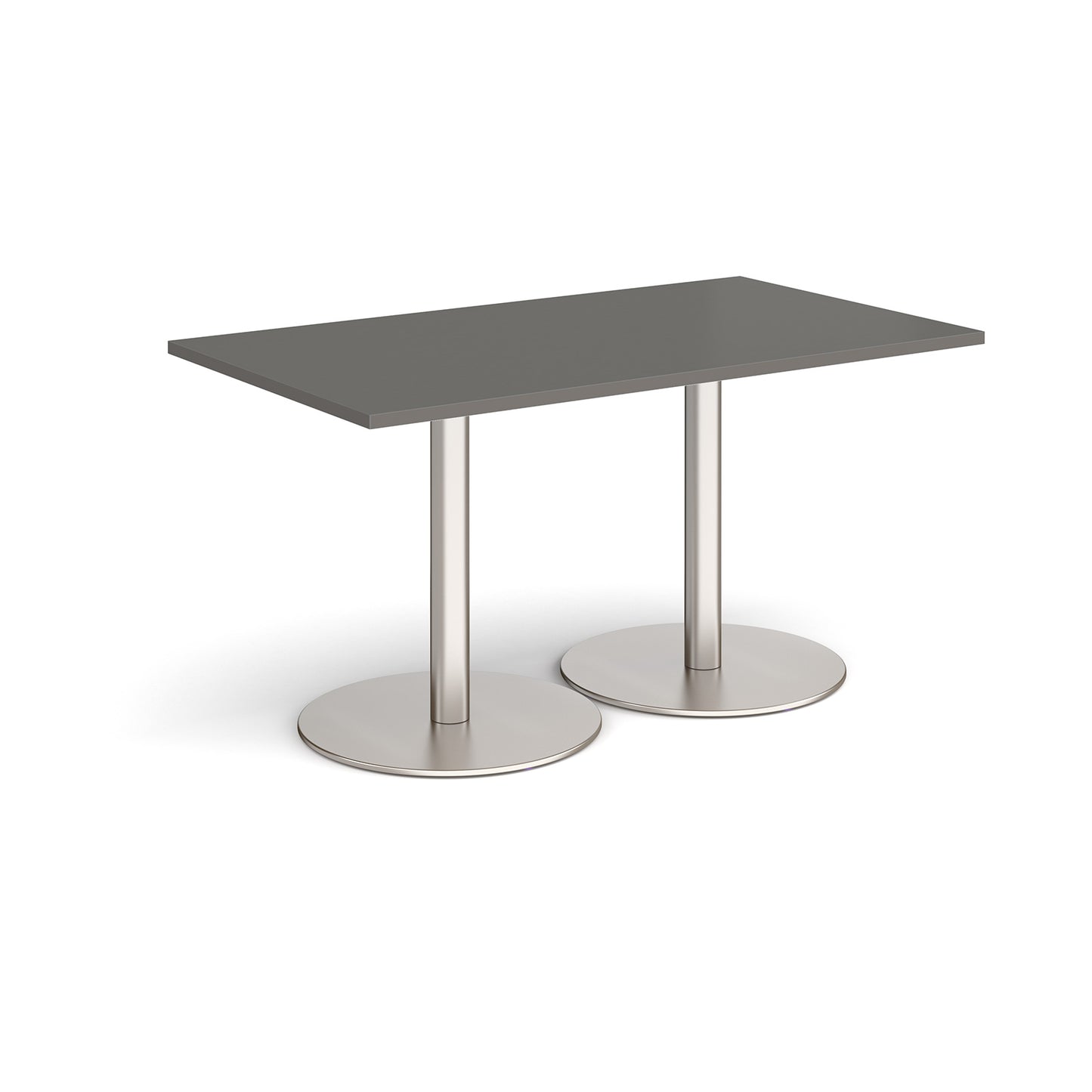 Monza rectangular dining table with flat round bases