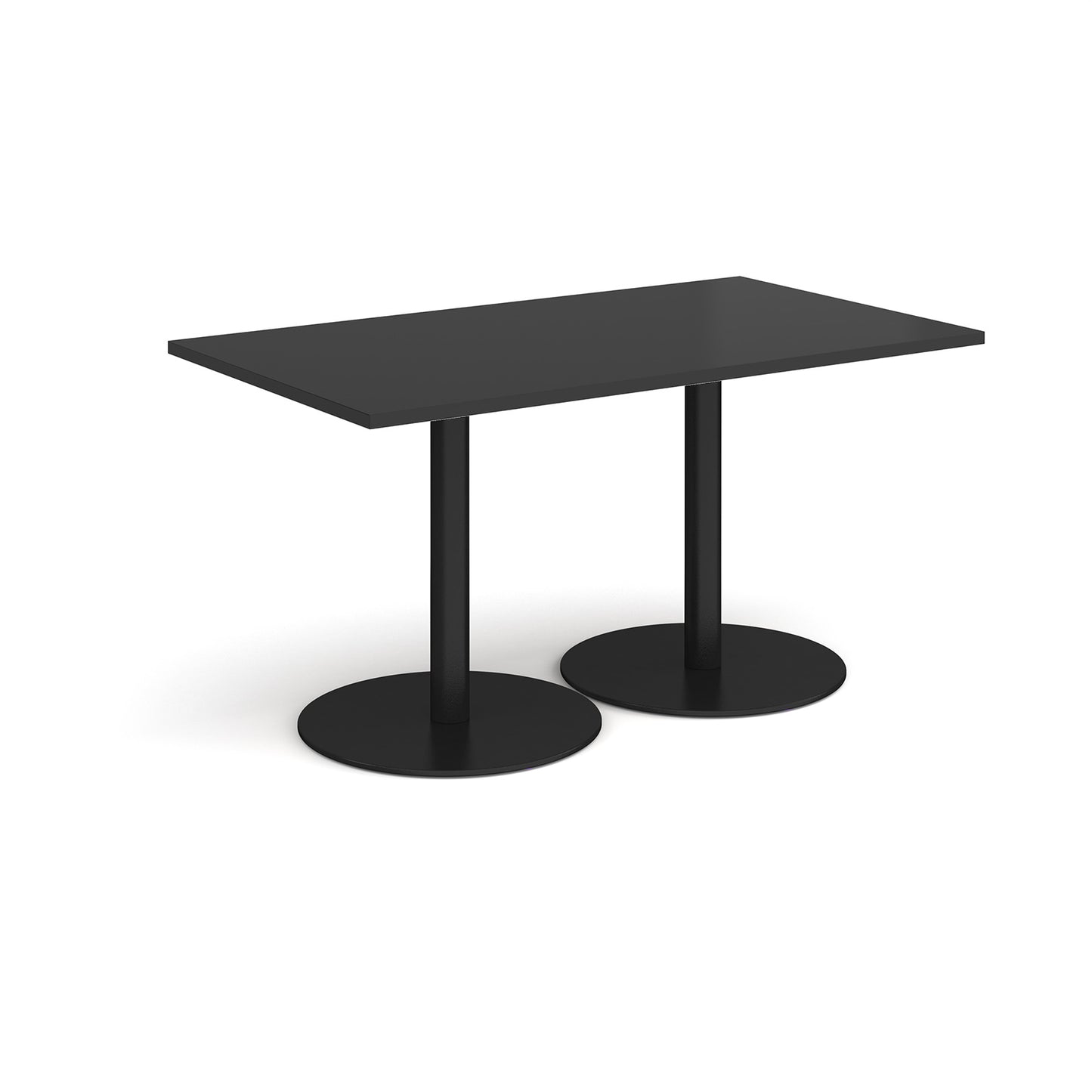 Monza rectangular dining table with flat round bases