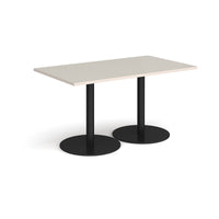 Monza rectangular dining table with flat round bases