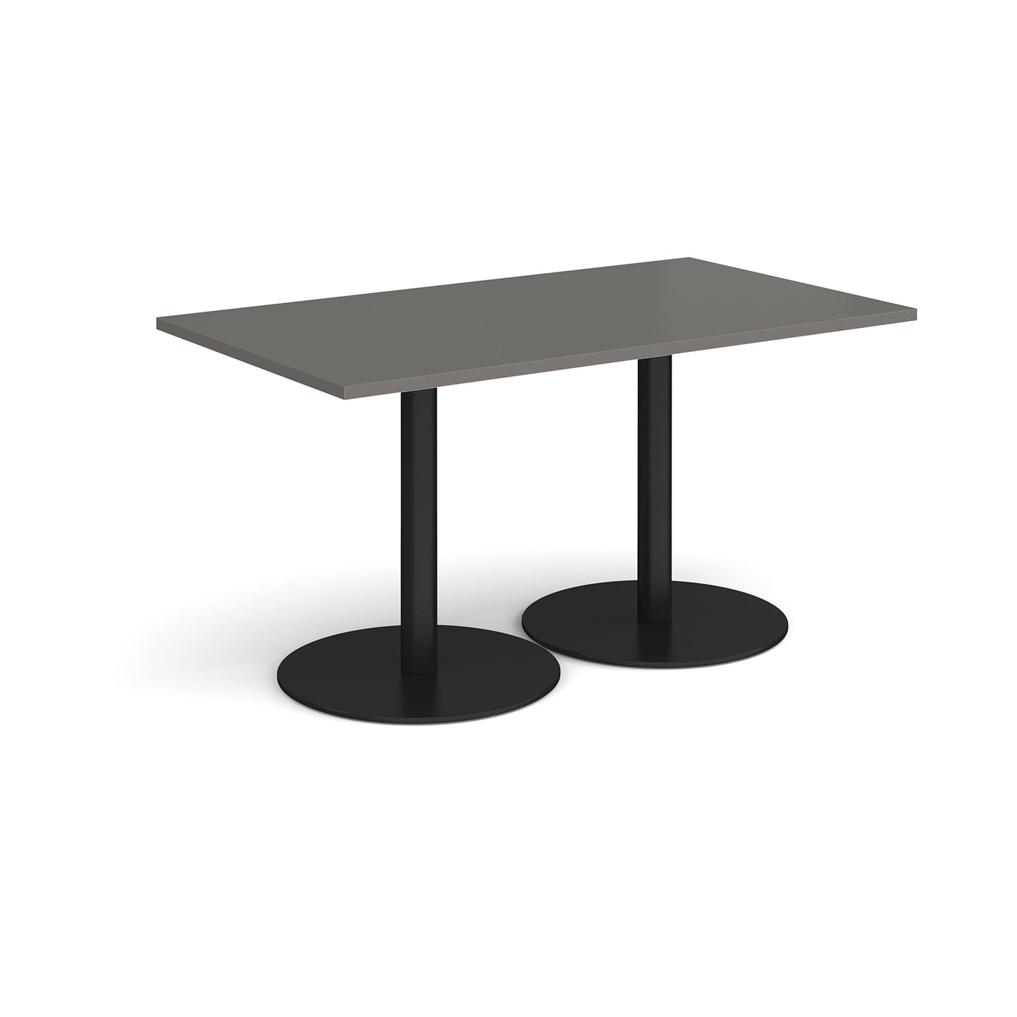 Monza rectangular dining table with flat round bases