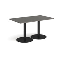 Monza rectangular dining table with flat round bases