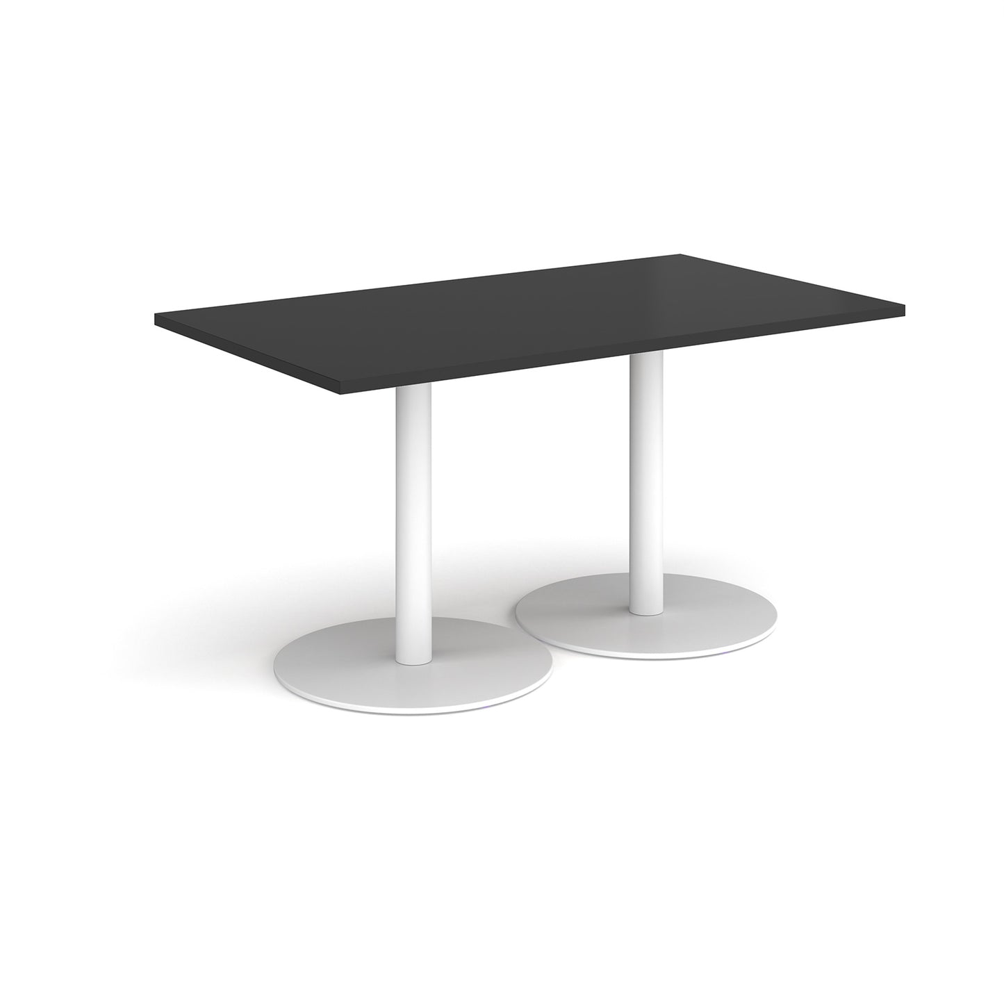 Monza rectangular dining table with flat round bases