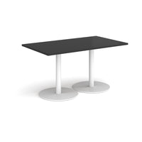 Monza rectangular dining table with flat round bases