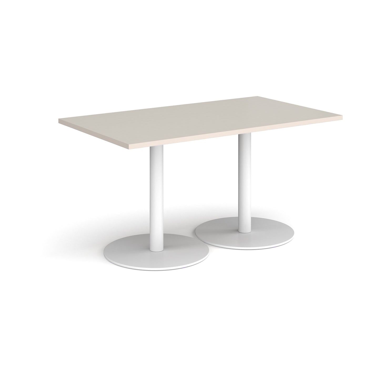 Monza rectangular dining table with flat round bases
