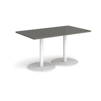 Monza rectangular dining table with flat round bases