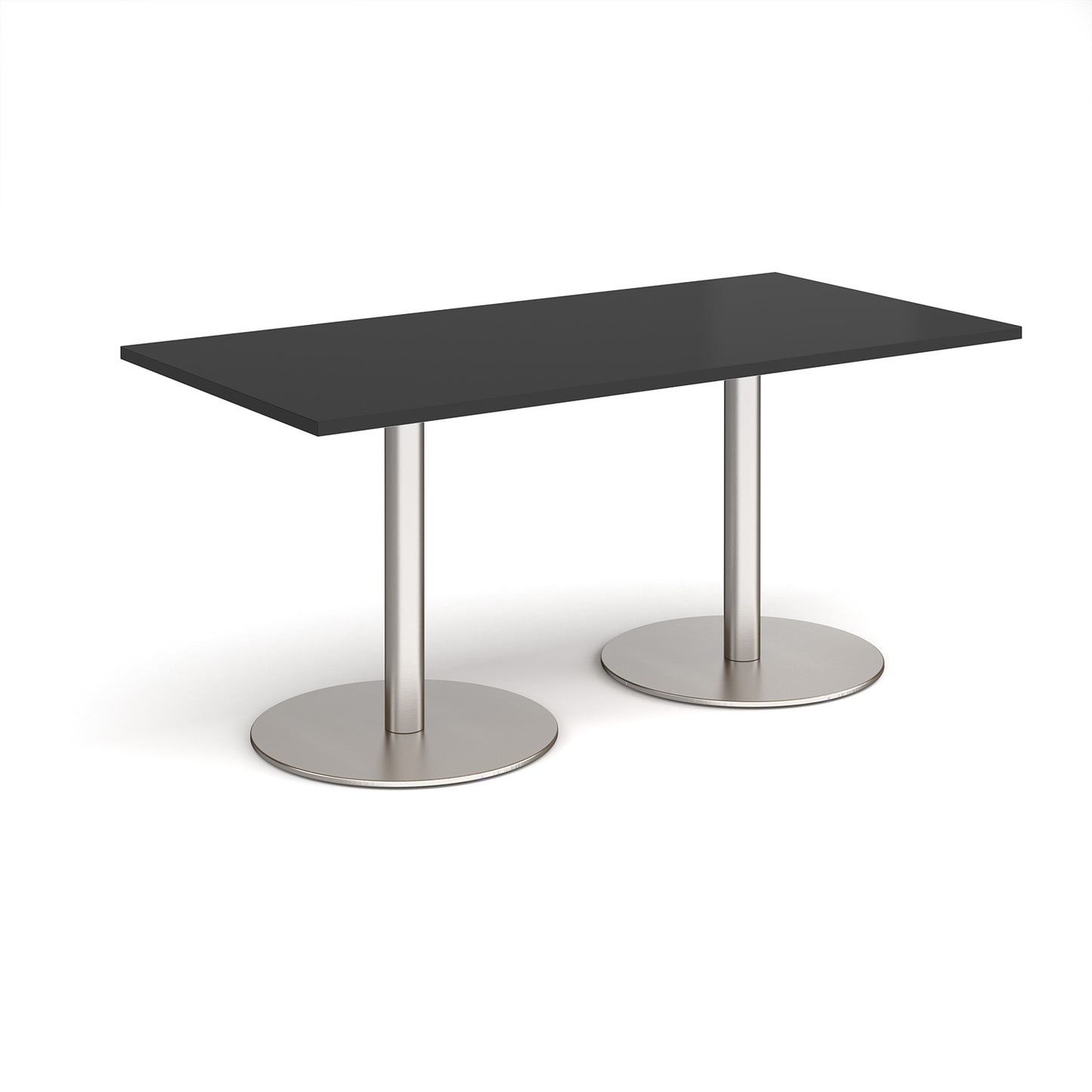 Monza rectangular dining table with flat round bases