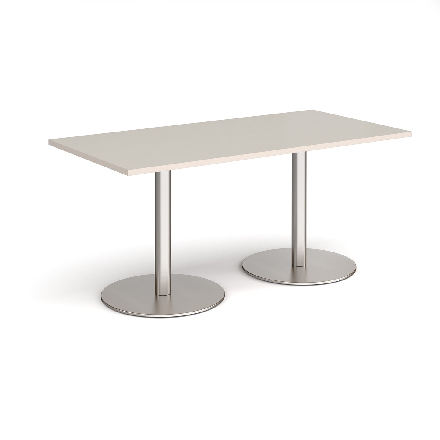 Monza rectangular dining table with flat round bases