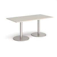 Monza rectangular dining table with flat round bases