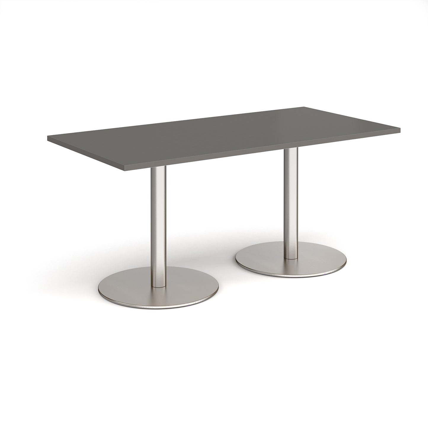 Monza rectangular dining table with flat round bases