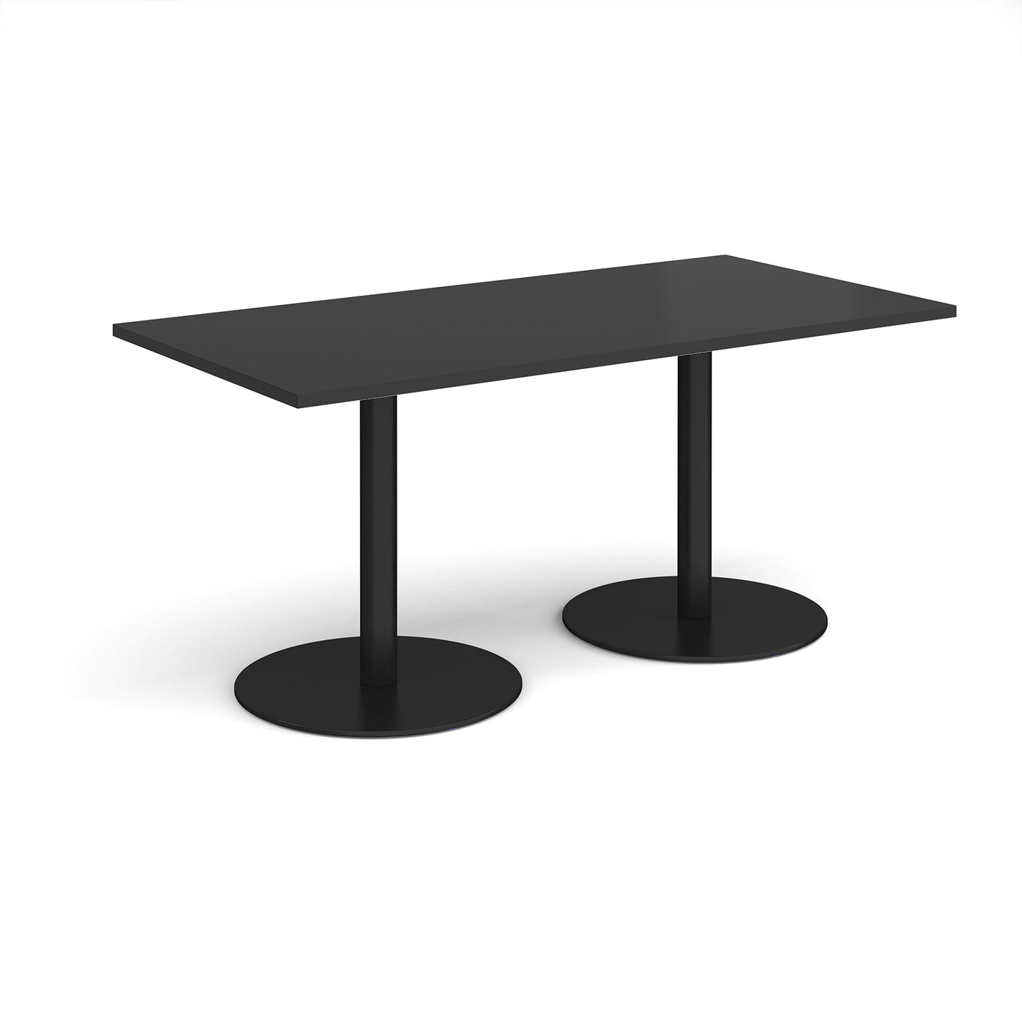 Monza rectangular dining table with flat round bases