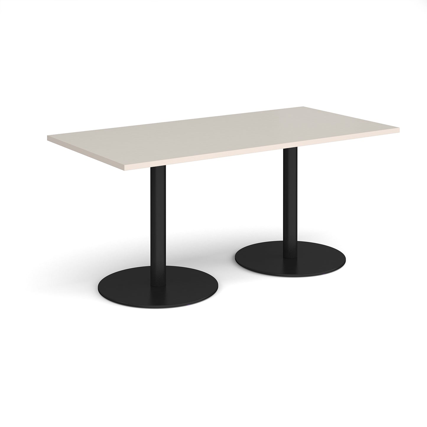 Monza rectangular dining table with flat round bases