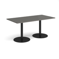 Monza rectangular dining table with flat round bases