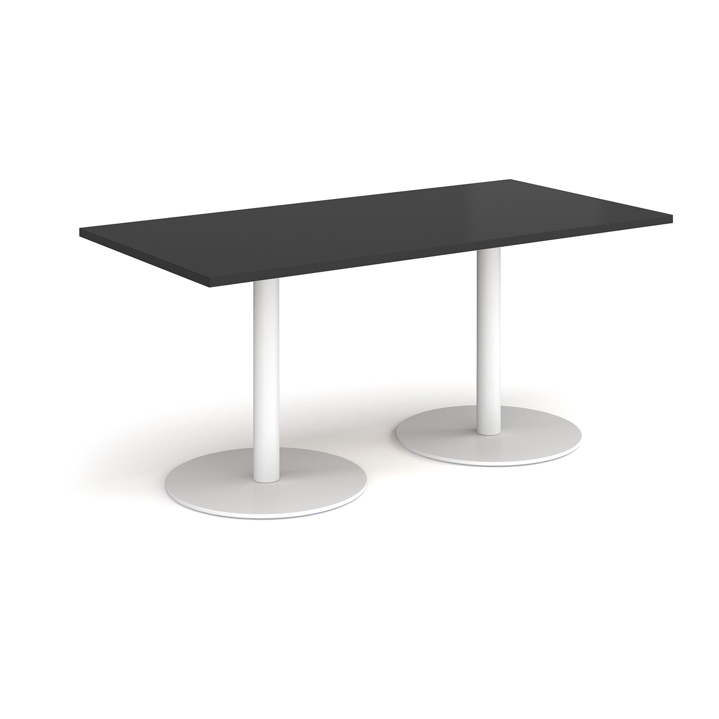 Monza rectangular dining table with flat round bases