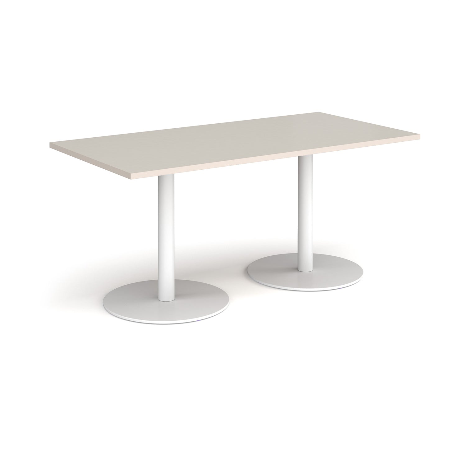 Monza rectangular dining table with flat round bases