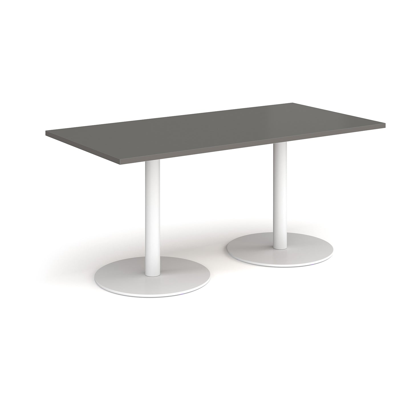 Monza rectangular dining table with flat round bases
