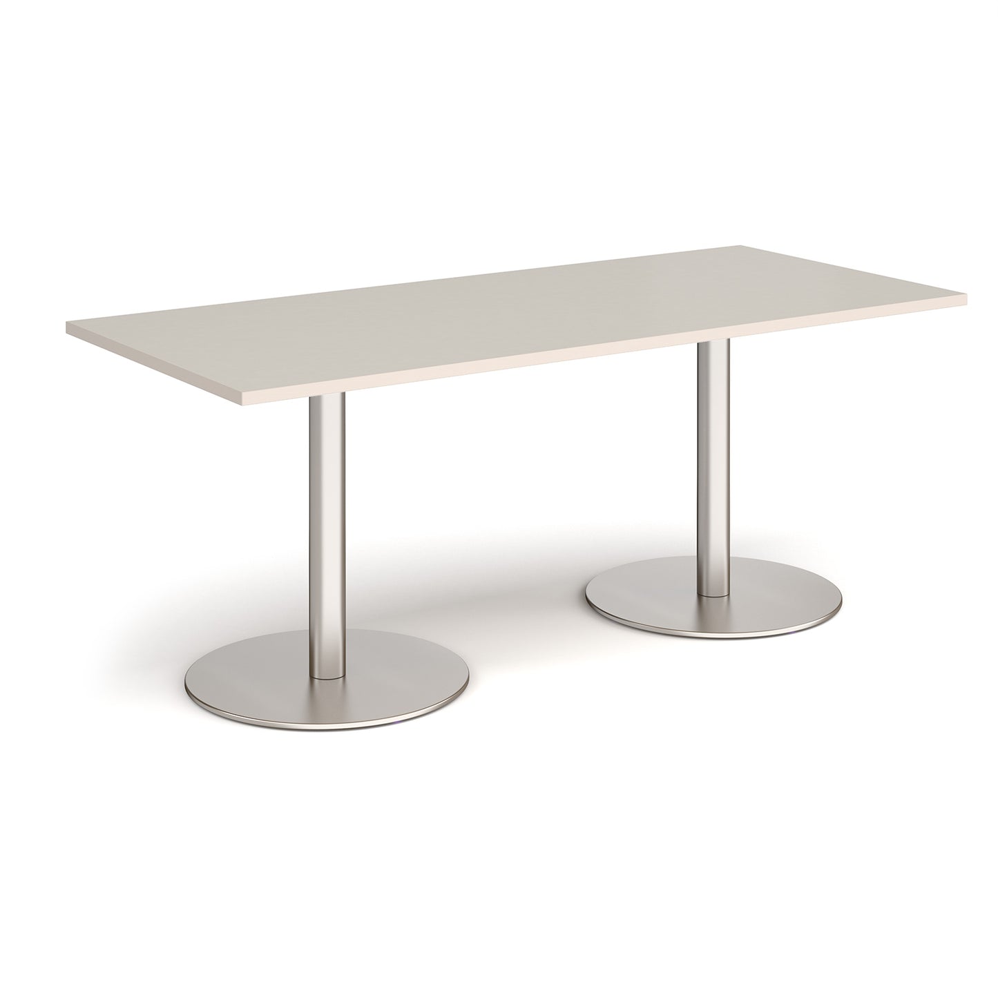 Monza rectangular dining table with flat round bases