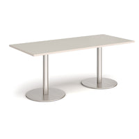 Monza rectangular dining table with flat round bases