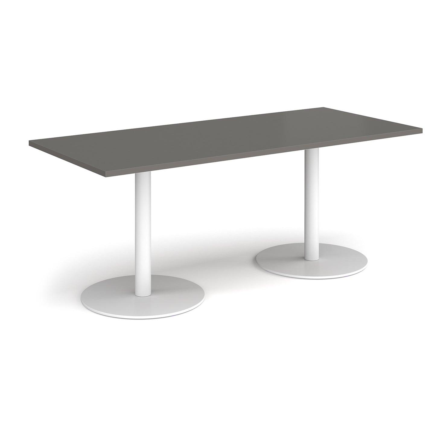 Monza rectangular dining table with flat round bases