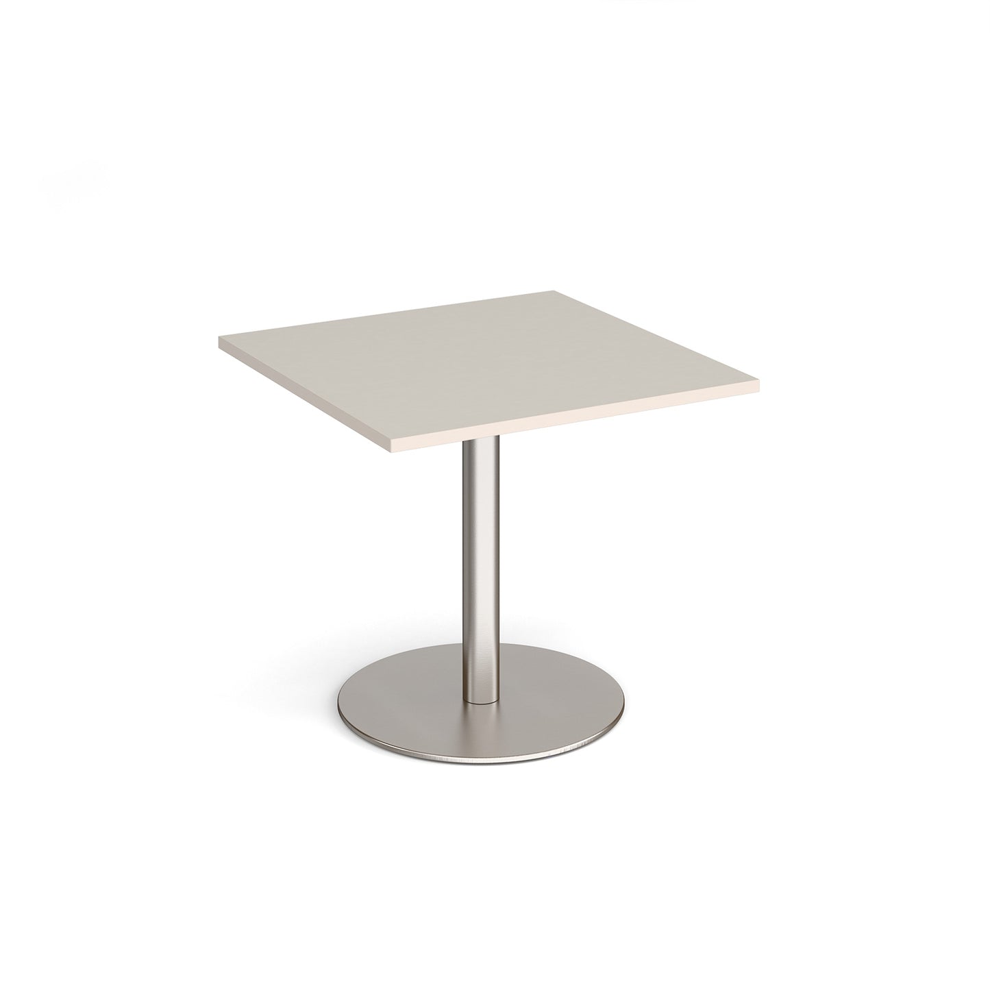 Monza square dining table with flat round base