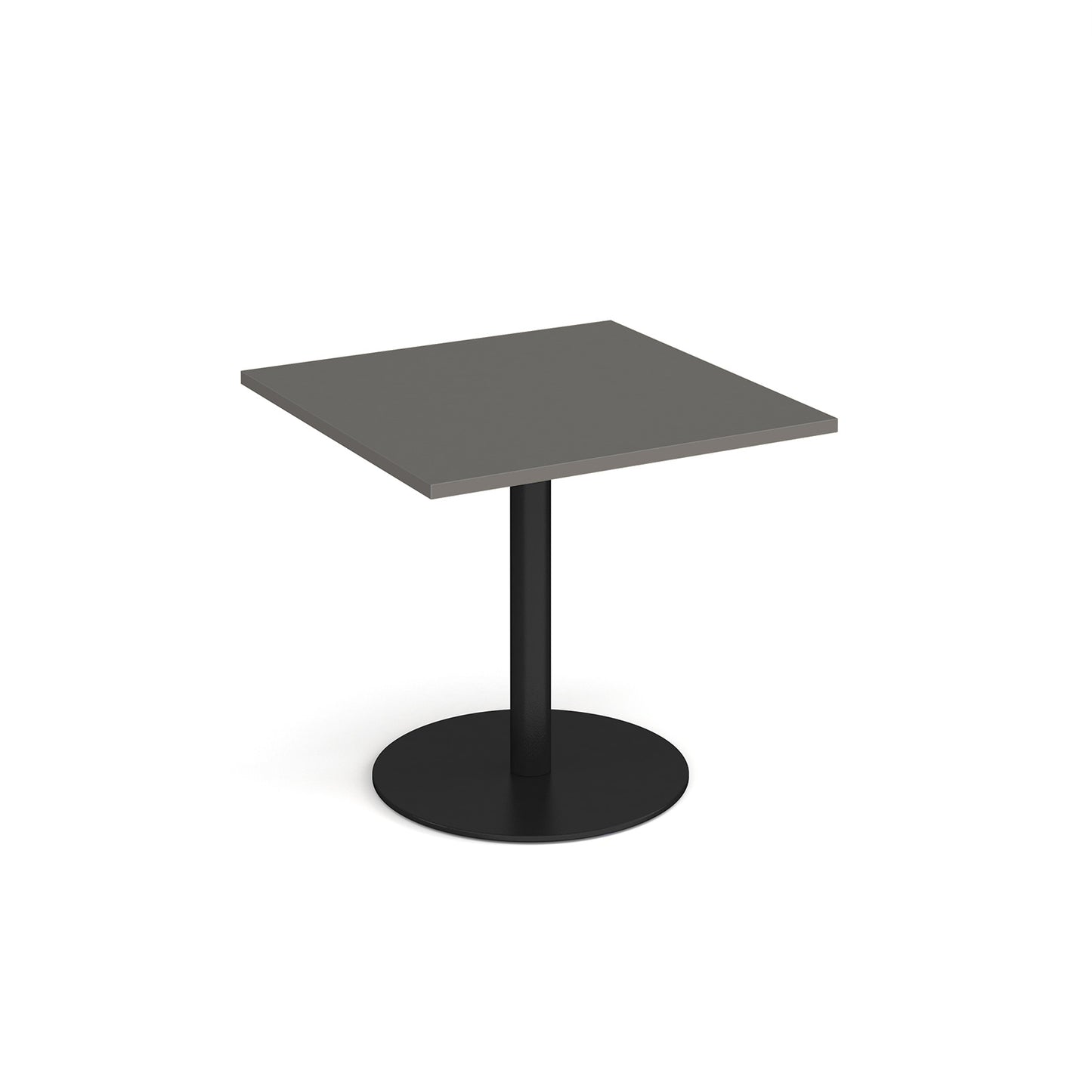 Monza square dining table with flat round base