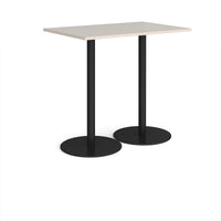 Monza rectangular poseur table with round bases