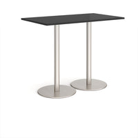 Monza rectangular poseur table with round bases