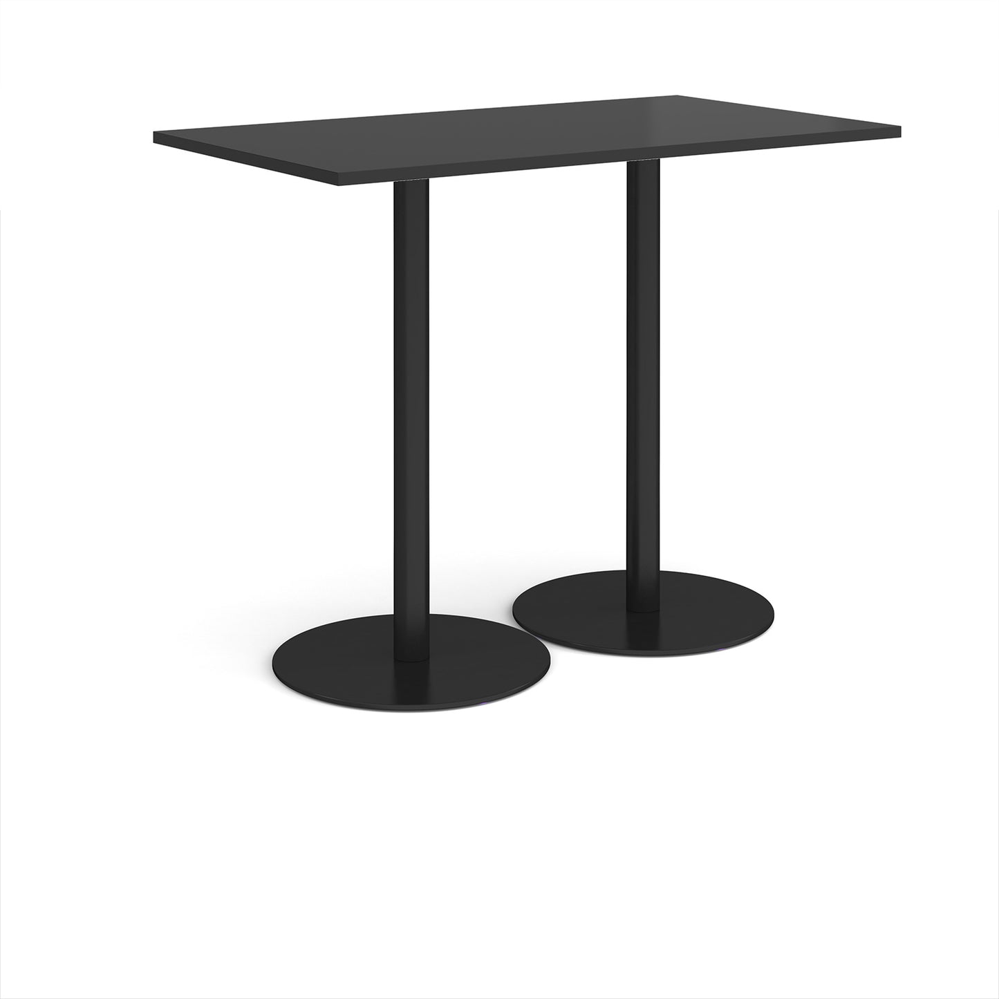 Monza rectangular poseur table with round bases