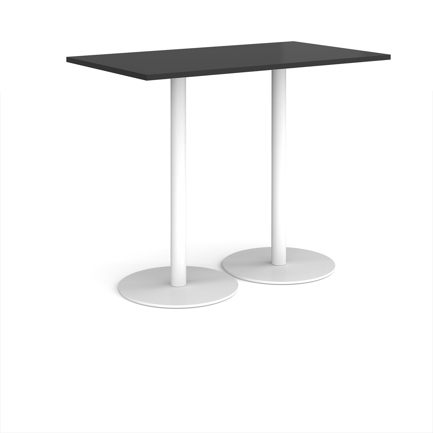 Monza rectangular poseur table with round bases