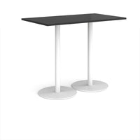 Monza rectangular poseur table with round bases
