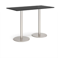 Monza rectangular poseur table with round bases