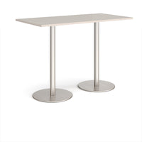 Monza rectangular poseur table with round bases